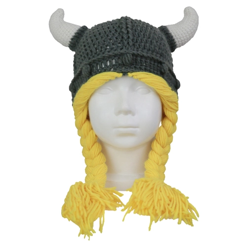 Вязаная шапка викинг