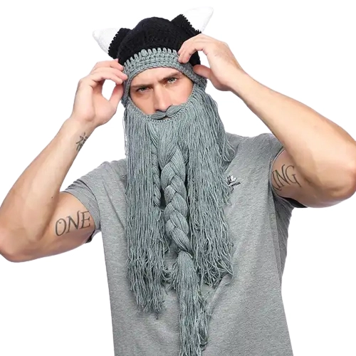 Шапка викинга с бородой