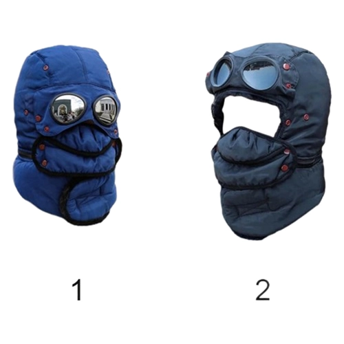 Мужская шапка шлем с очками