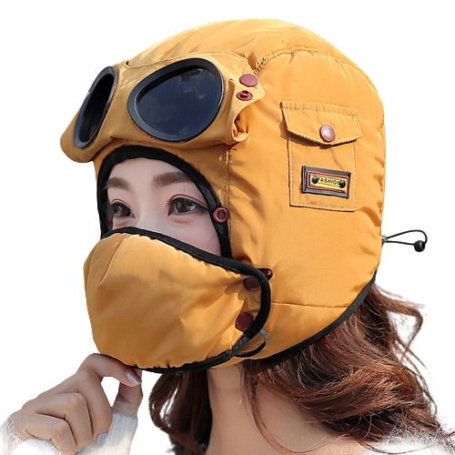 Купити зимову шапку-шолом з окулярами