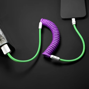 Пружинный кабель Type-C, 120 Вт Пружинный кабель Type-C