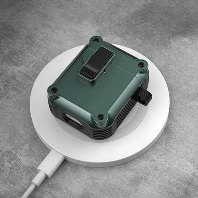 чехол с карабином для наушников аирподс