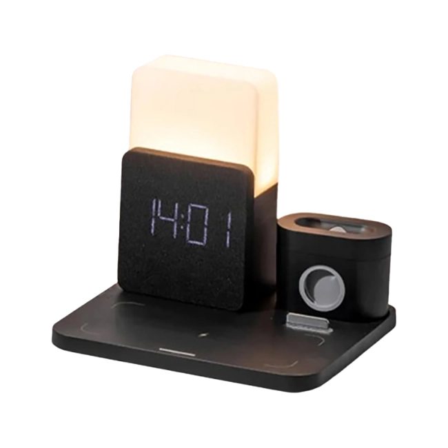 годинник з бездротовою зарядкою 3 в 1