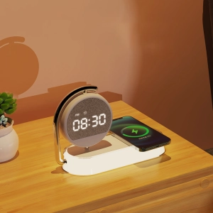 Беспроводная зарядка с ночником и часами беспроводная зарядка с ночником и часами