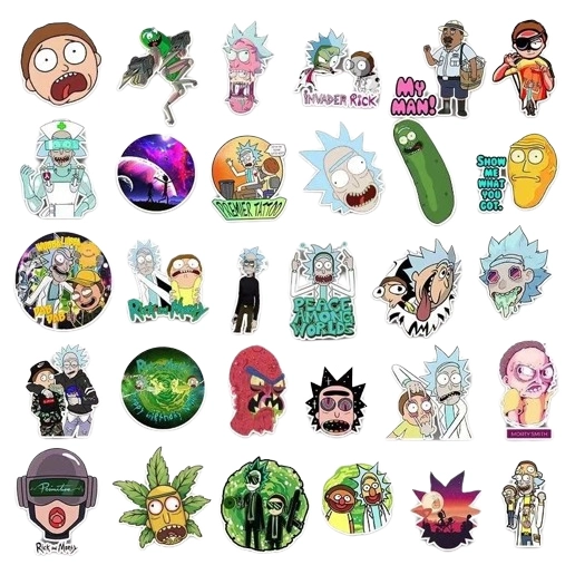 Наклейки Рик и Морти