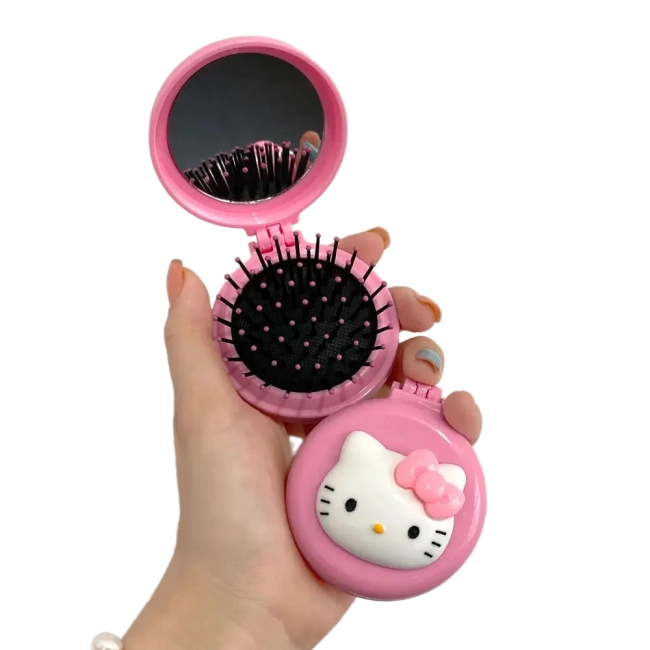 массажная складная расческа с зеркалом