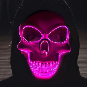 Неоновая маска череп