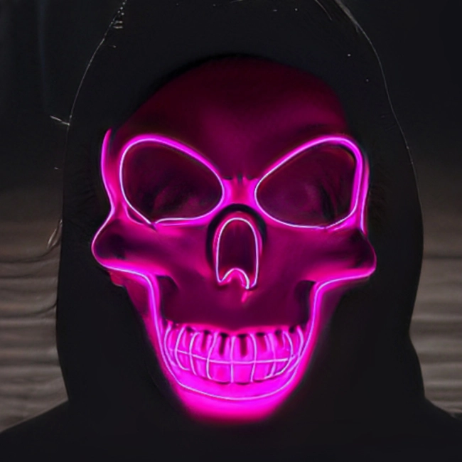 Неоновая маска череп