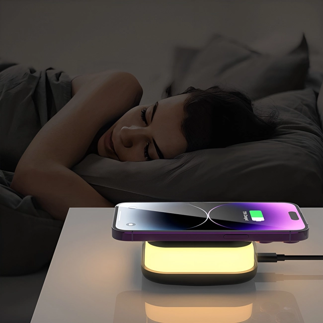 настольная беспроводная зарядка ночник