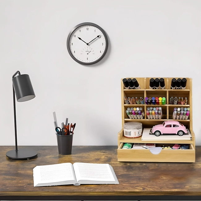 Деревянный ящик для канцелярии