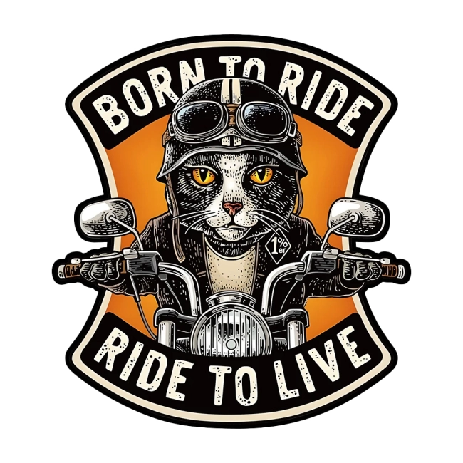 наклейка с котом на мотоцикл