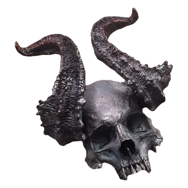 Кольцо с черепом и рогами