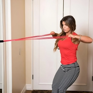 Резинка для фитнес занятий с креплениями Резинка для фитнес занятий