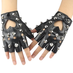 Байкерские перчатки без пальцев