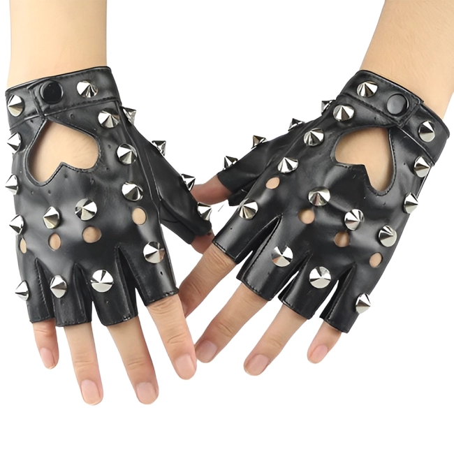 Байкерські рукавички без пальців