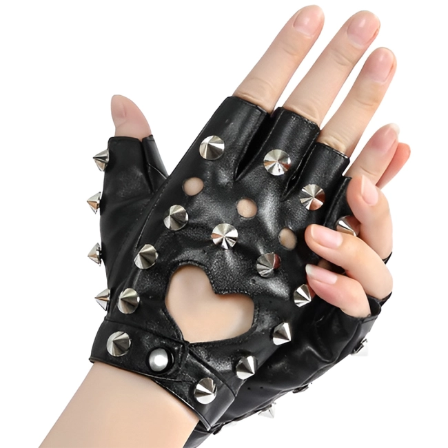 Байкерські рукавички з шипами