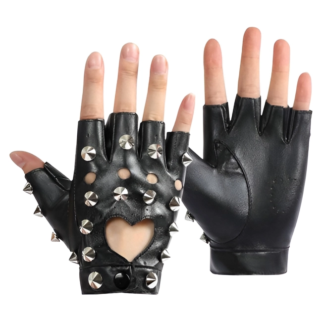 Рукавички з відкритими пальцями і шипами