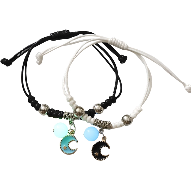 парные браслеты с луной
