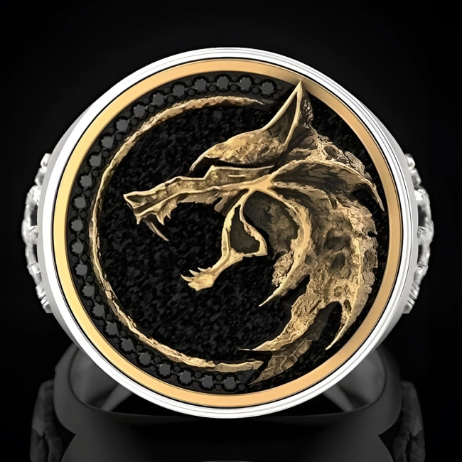 каблучка печатка з вовком