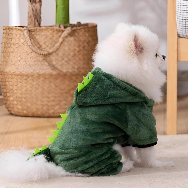 костюм динозавра на собаку