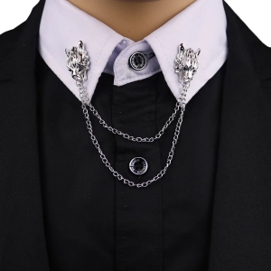 брошь с цепочками на воротник