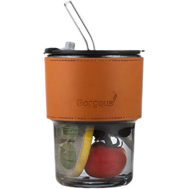 стакан з кришкою і трубочкою