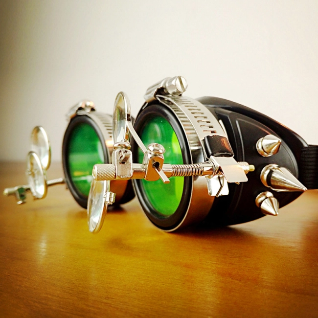 Очки гогглы стимпанк с шипам