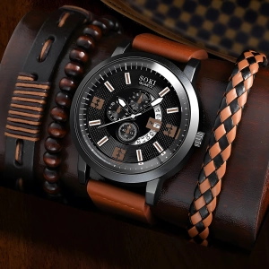 Мужской набор браслетов с часами набор браслетов с часами