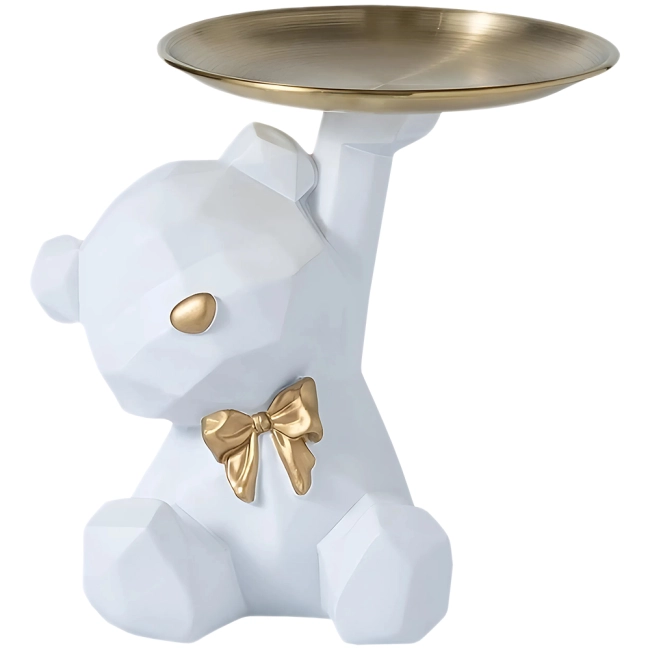 статуэтка мишки с подносом