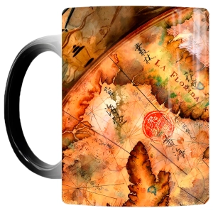 кружка хамелеон с картой