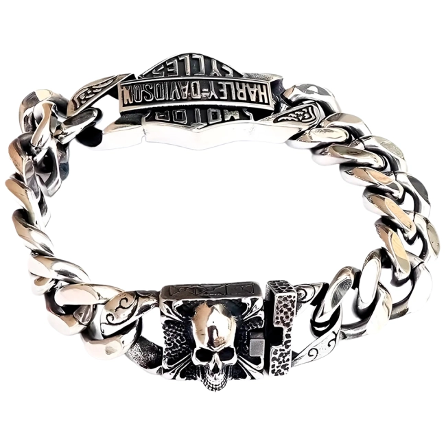 мужской браслет череп