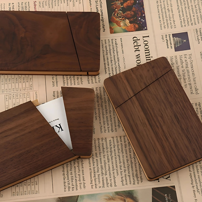 деревянный футляр для визиток