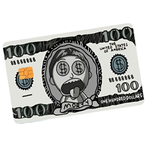 Наклейки на банковскую карту с Морти наклейки на банковскую карту