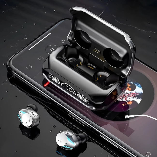 беспроводная гарнитура bluetooth в кейсе