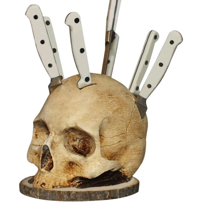 Подставка для ножей в виде черепа