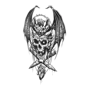 Перевідне тату з черепом