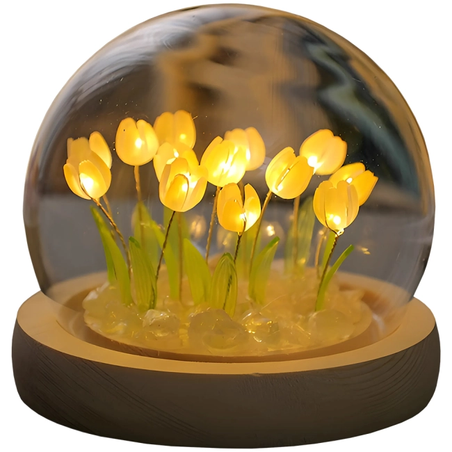 колба-нічник з тюльпанами