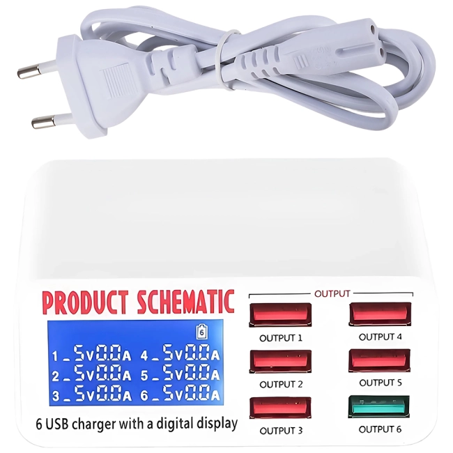зарядні пристрої на 6 портів