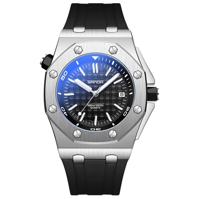 чоловічий годинник зі стрілками, що світяться