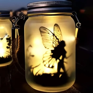 Вуличний ліхтарик на сонячній батареї банка з феєю вуличний ліхтарик на сонячній батареї