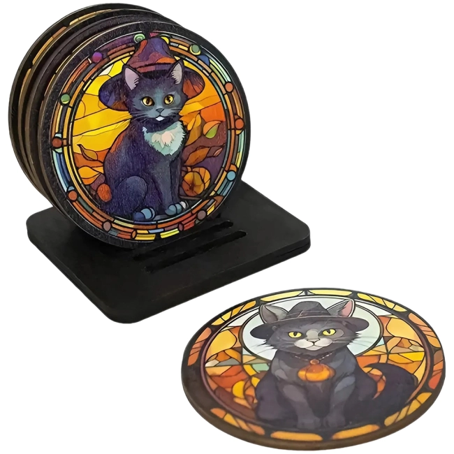 подставки коты для чашек