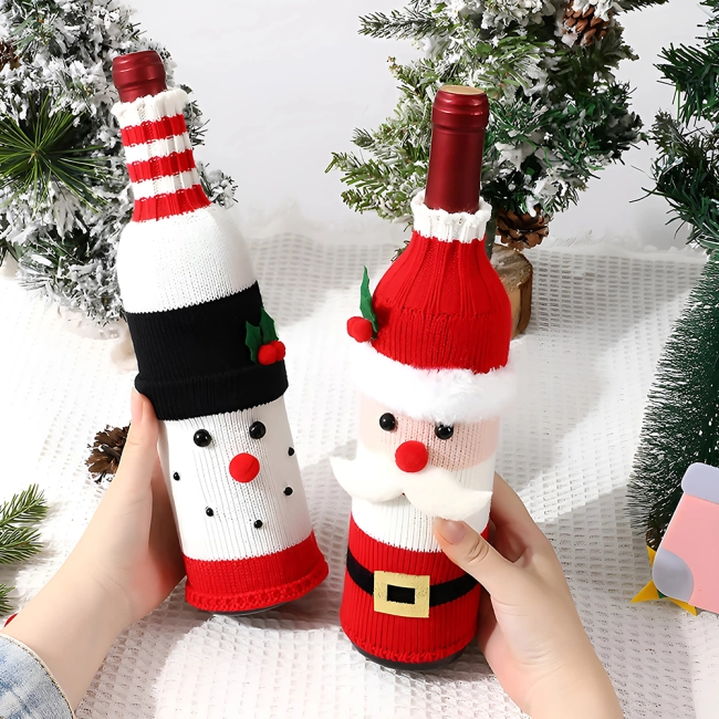 вязаный чехол для бутылки вина