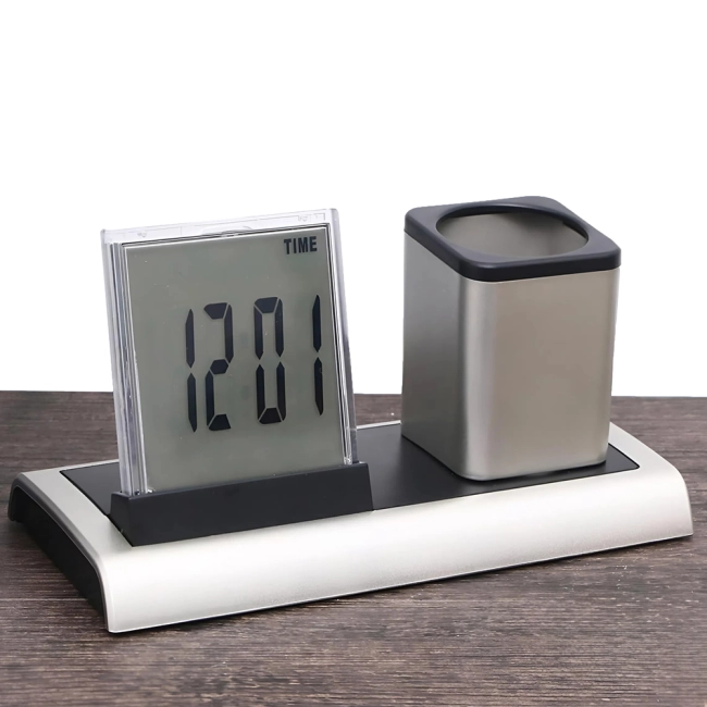 органайзер с часами для канцелярии