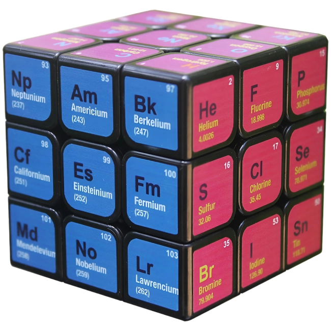 кубик рубика з хімічними елементами