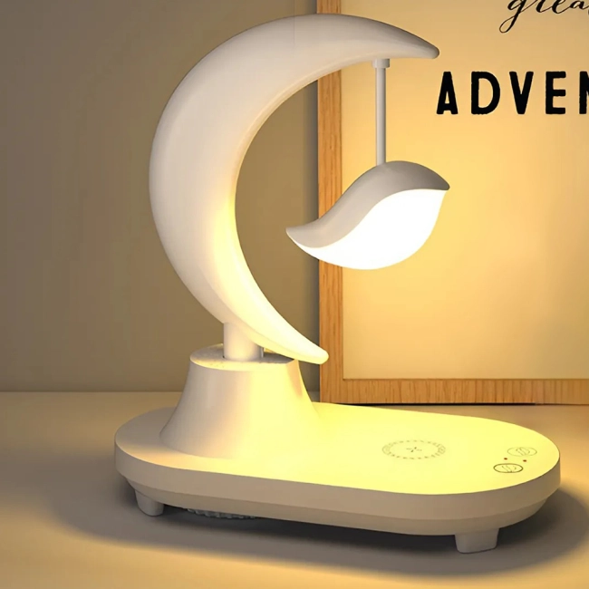 ночник с беспроводной зарядкой и колонкой