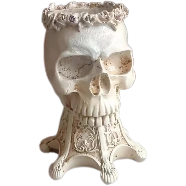 горшок для цветов череп