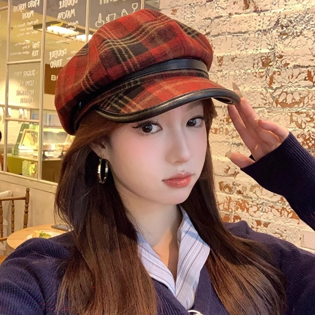 клетчатая кепка берет