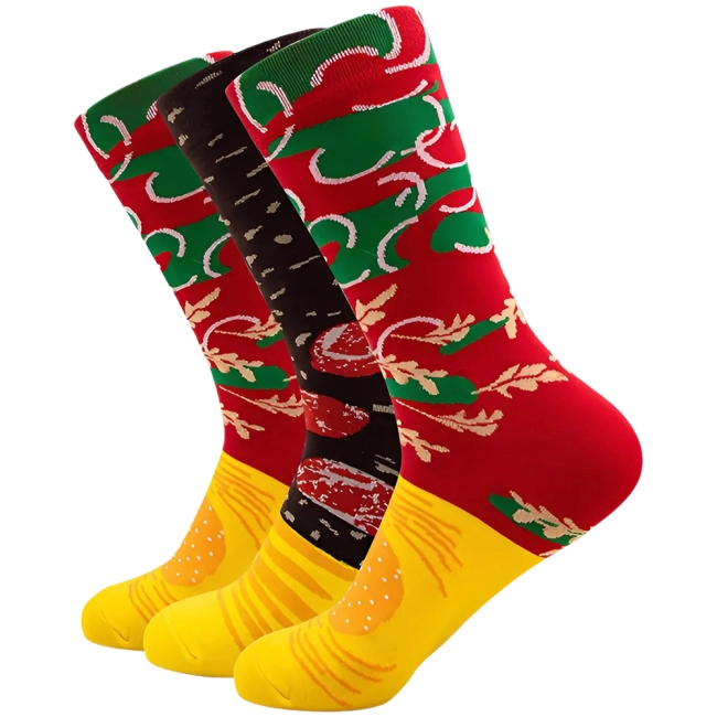 носки с принтом бургера