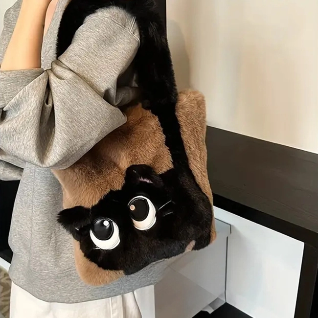 пушистая сумка-кот