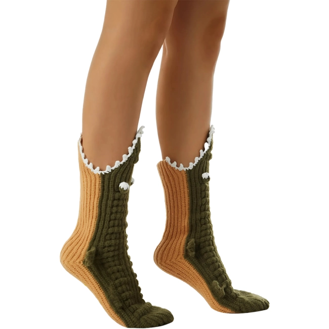 носки в виде крокодила